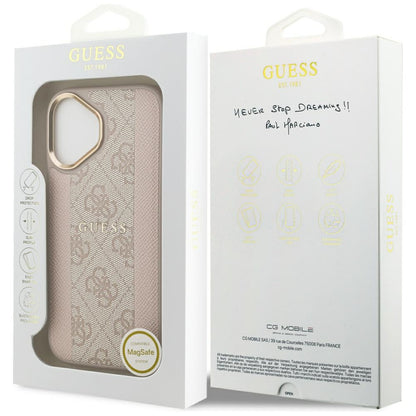 Funda MagSafe para Apple iPhone 17, Guess, 4G Stripe, Rosa