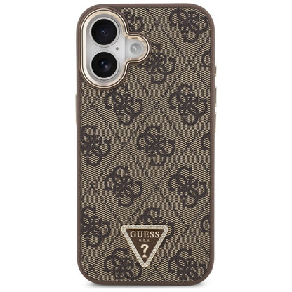 Funda MagSafe para Apple iPhone 17, Guess, Logo Triángulo 4G, Marrón Dorado