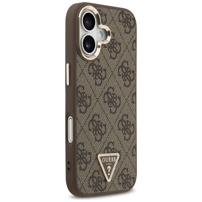 Funda MagSafe para Apple iPhone 17, Guess, Logo Triángulo 4G, Marrón Dorado