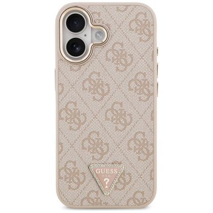 Funda MagSafe para Apple iPhone 17, Guess, Logo Triángulo 4G, Rosa Dorado