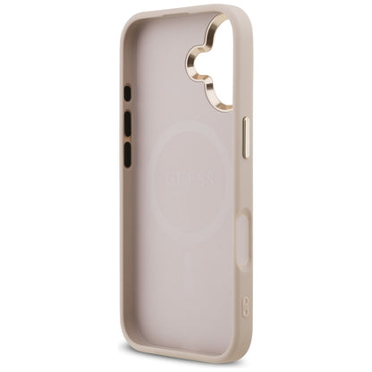 Funda MagSafe para Apple iPhone 17, Guess, Logo Triángulo 4G, Rosa Dorado