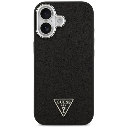 Funda MagSafe para Apple iPhone 17, Guess, Glitter Triangle Logo, Negra