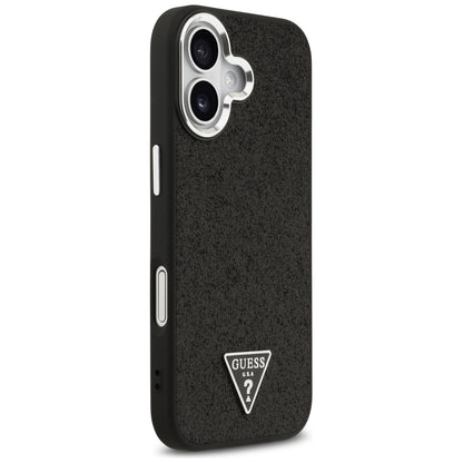 Funda MagSafe para Apple iPhone 17, Guess, Glitter Triangle Logo, Negra