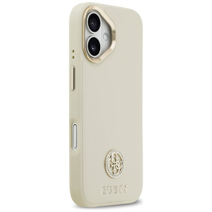 Funda MagSafe para Apple iPhone 17, Guess, Grained Strass Logo, Beige