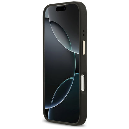Funda MagSafe para Apple iPhone 17, Guess, Grained Strass Logo, Negra