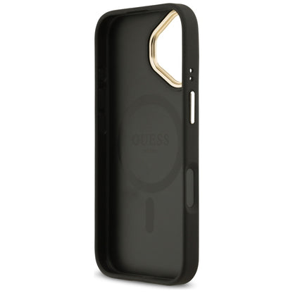 Funda MagSafe para Apple iPhone 17, Guess, Grained Strass Logo, Negra
