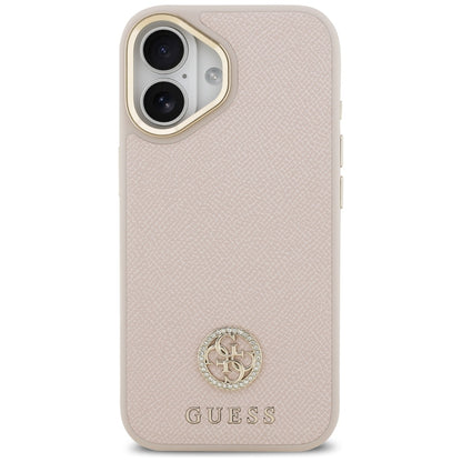 Funda MagSafe para Apple iPhone 17, Guess, Grained Strass Logo, Rosa