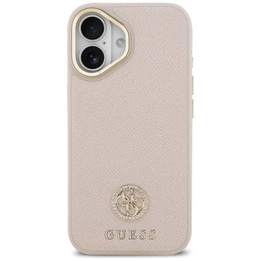 Funda MagSafe para Apple iPhone 17, Guess, Grained Strass Logo, Rosa