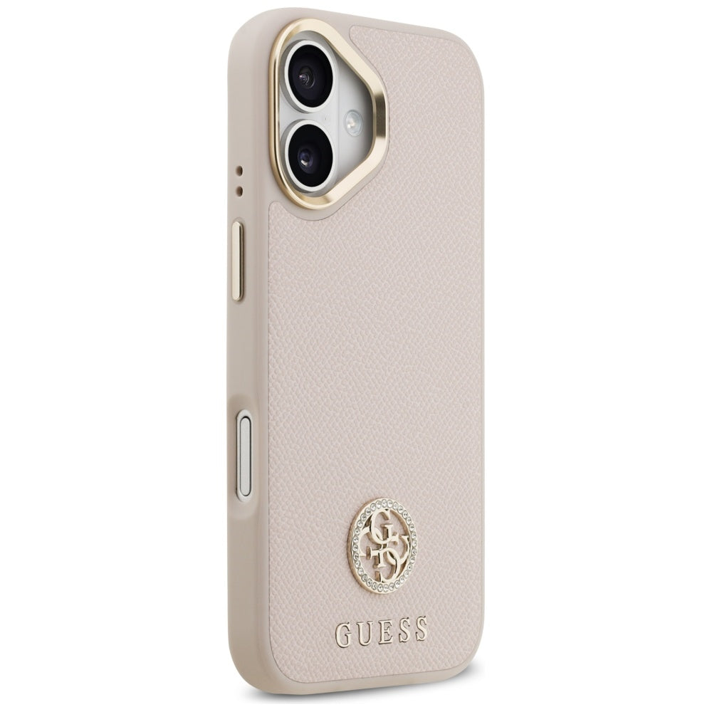 Funda MagSafe para Apple iPhone 17, Guess, Grained Strass Logo, Rosa