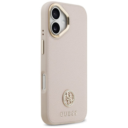 Funda MagSafe para Apple iPhone 17, Guess, Grained Strass Logo, Rosa