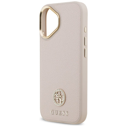 Funda MagSafe para Apple iPhone 17, Guess, Grained Strass Logo, Rosa