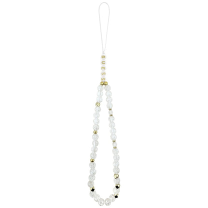 Funda MagSafe para Apple iPhone 17, Guess, IML Flowers with Pearl Strap, Blanca