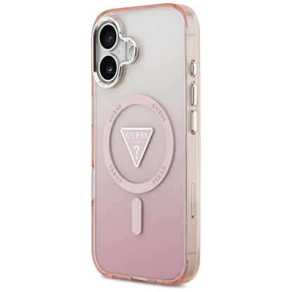 Funda MagSafe para Apple iPhone 17, Guess, IML Gradient Triangle Logo, Rosa