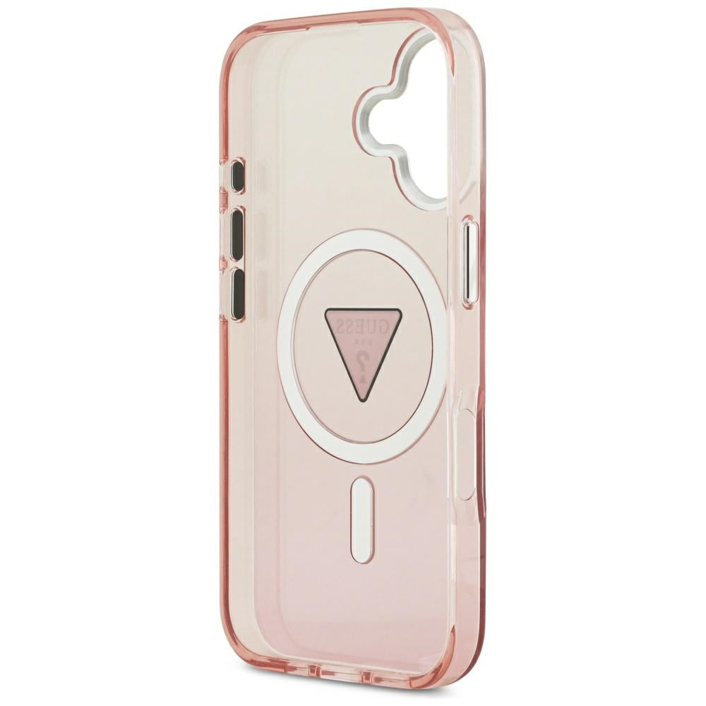 Funda MagSafe para Apple iPhone 17, Guess, IML Gradient Triangle Logo, Rosa