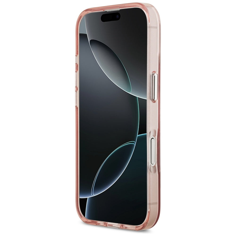 Funda MagSafe para Apple iPhone 17, Guess, IML Gradient Triangle Logo, Rosa