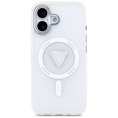 Funda MagSafe para Apple iPhone 17, Guess, Logo Triángulo Gradiente IML, Transparente
