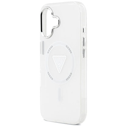 Funda MagSafe para Apple iPhone 17, Guess, Logo Triángulo Gradiente IML, Transparente