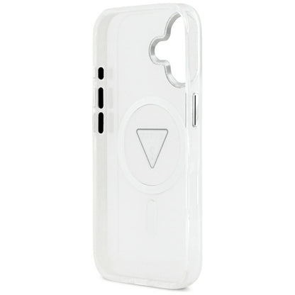 Funda MagSafe para Apple iPhone 17, Guess, Logo Triángulo Gradiente IML, Transparente