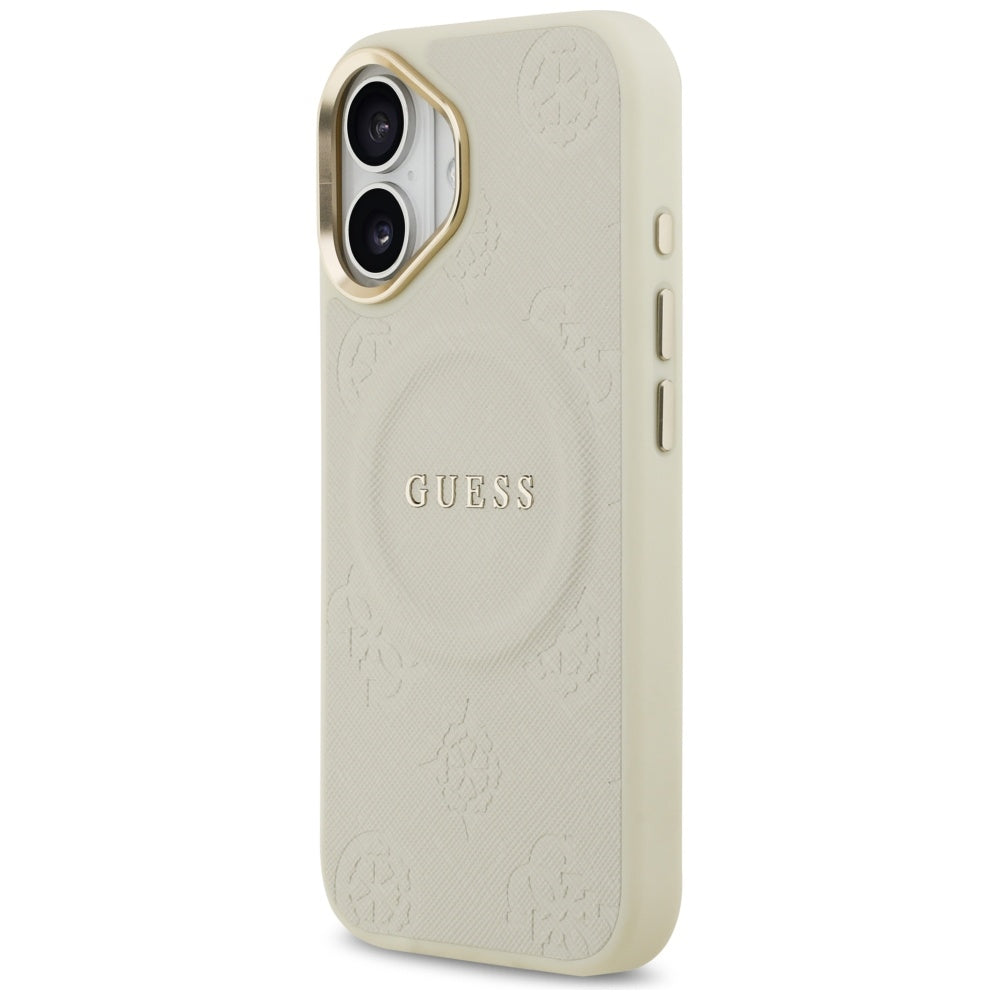 Funda MagSafe para Apple iPhone 17, Guess, Peony Hot Stamp, Beige