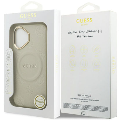 Funda MagSafe para Apple iPhone 17, Guess, Peony Hot Stamp, Beige