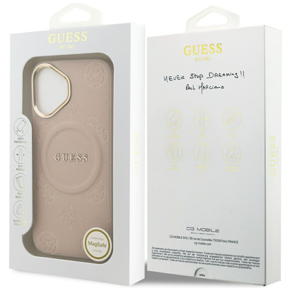 Funda MagSafe para Apple iPhone 17, Guess, Peony Hot Stamp, Rosa