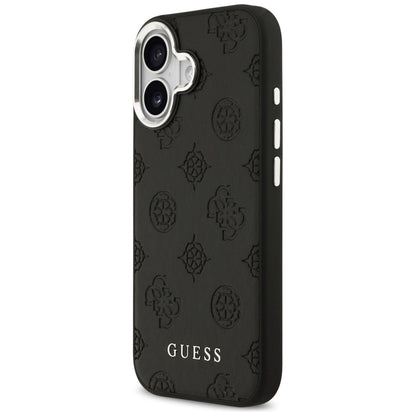 Funda MagSafe para Apple iPhone 17, Guess, Peony Hot Stamp Script, Negra