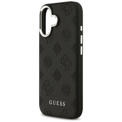 Funda MagSafe para Apple iPhone 17, Guess, Peony Hot Stamp Script, Negra