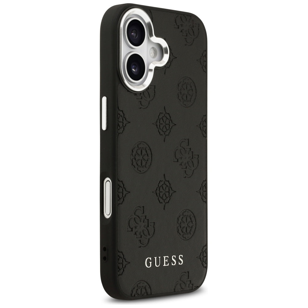 Funda MagSafe para Apple iPhone 17, Guess, Peony Hot Stamp Script, Negra