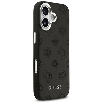 Funda MagSafe para Apple iPhone 17, Guess, Peony Hot Stamp Script, Negra