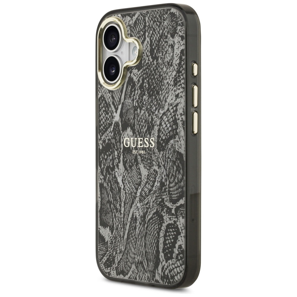 Funda MagSafe para Apple iPhone 17, Guess, Patrón Python, Negra