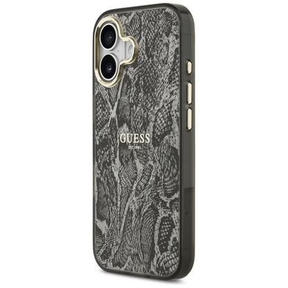 Funda MagSafe para Apple iPhone 17, Guess, Patrón Python, Negra