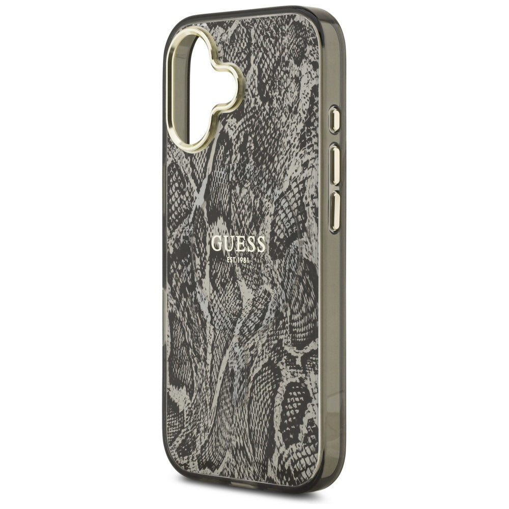 Funda MagSafe para Apple iPhone 17, Guess, Patrón Python, Negra