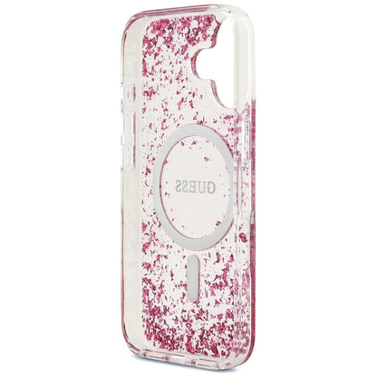 Funda MagSafe para Apple iPhone 17, Guess, Resin Bottom Glitter, Rosa