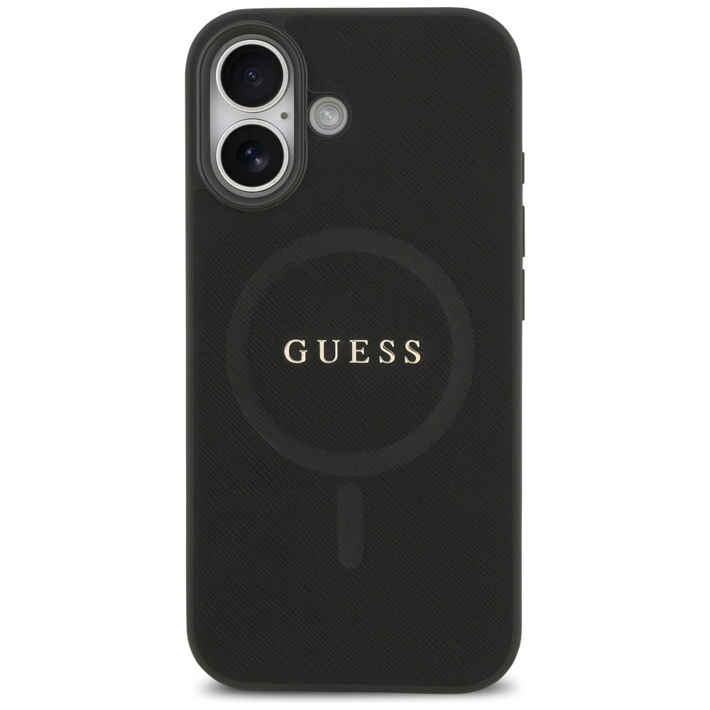 Funda MagSafe para Apple iPhone 17, Guess, Saffiano Classic Logo, Negra