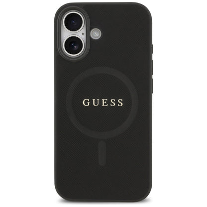 Funda MagSafe para Apple iPhone 17, Guess, Saffiano Classic Logo, Negra