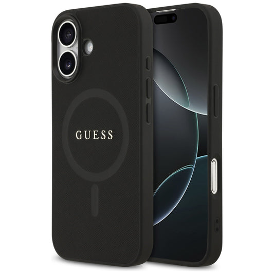 Funda MagSafe para Apple iPhone 17, Guess, Saffiano Classic Logo, Negra