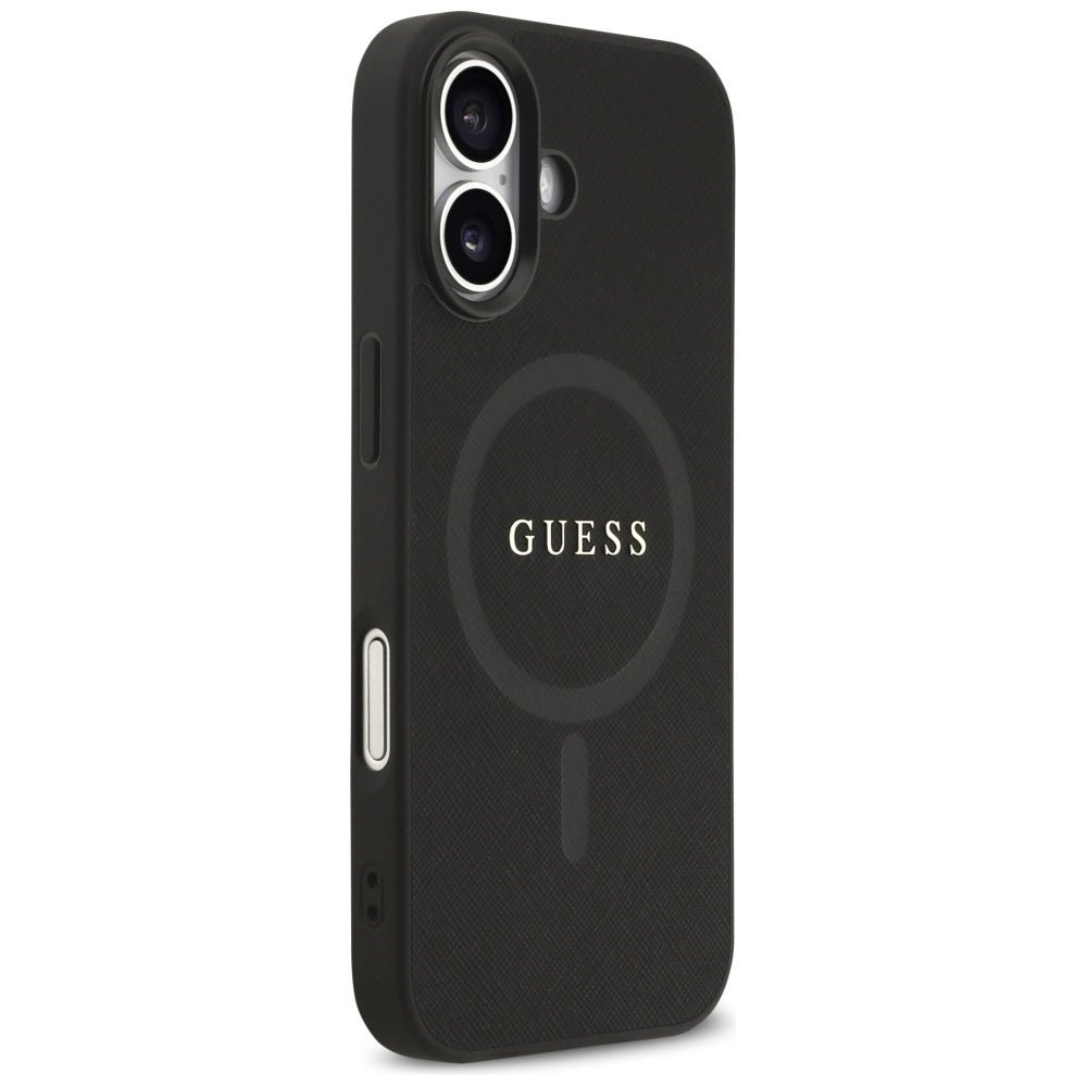 Funda MagSafe para Apple iPhone 17, Guess, Saffiano Classic Logo, Negra