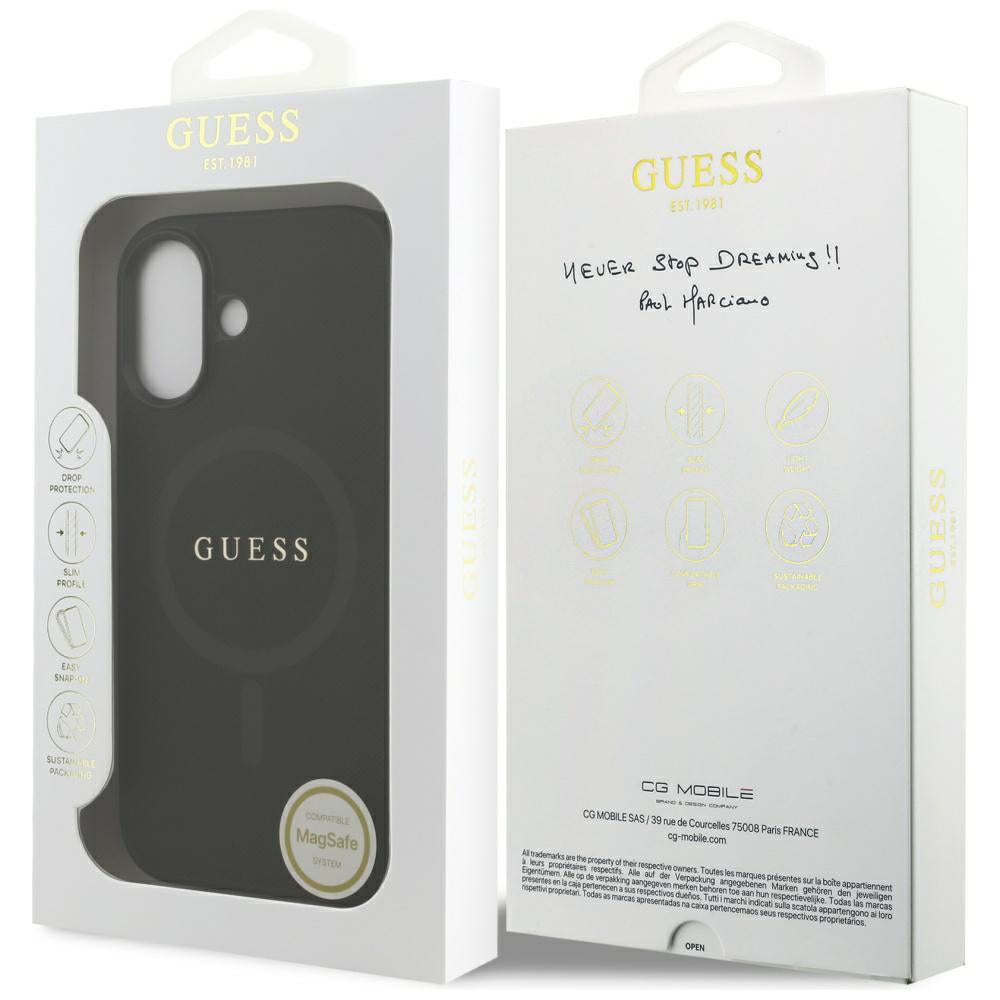 Funda MagSafe para Apple iPhone 17, Guess, Saffiano Classic Logo, Negra