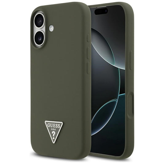 Funda MagSafe para Apple iPhone 17, Guess, Logo Triangular, Kaki