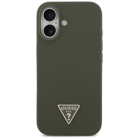 Funda MagSafe para Apple iPhone 17, Guess, Logo Triangular, Kaki