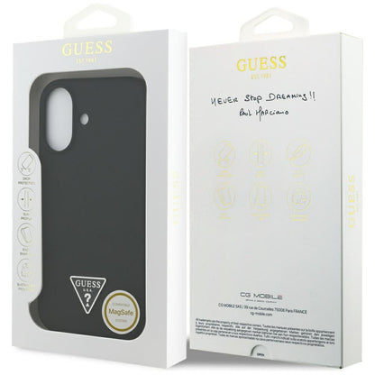Funda MagSafe para Apple iPhone 17, Guess, Logo Triangular, Negra