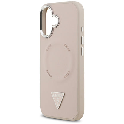 Funda MagSafe para Apple iPhone 17, Guess, Logo Triangular, Rosa Plateado