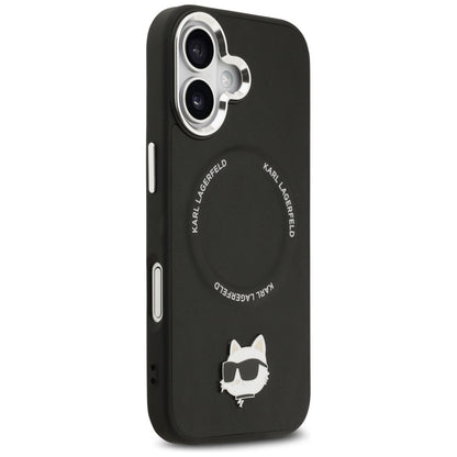 Funda MagSafe para Apple iPhone 17, Karl Lagerfeld, Choupette Pin, Negra