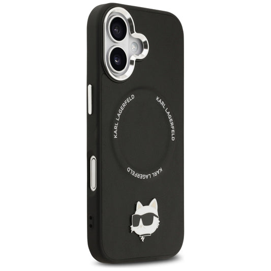 Funda MagSafe para Apple iPhone 17, Karl Lagerfeld, Choupette Pin, Negra