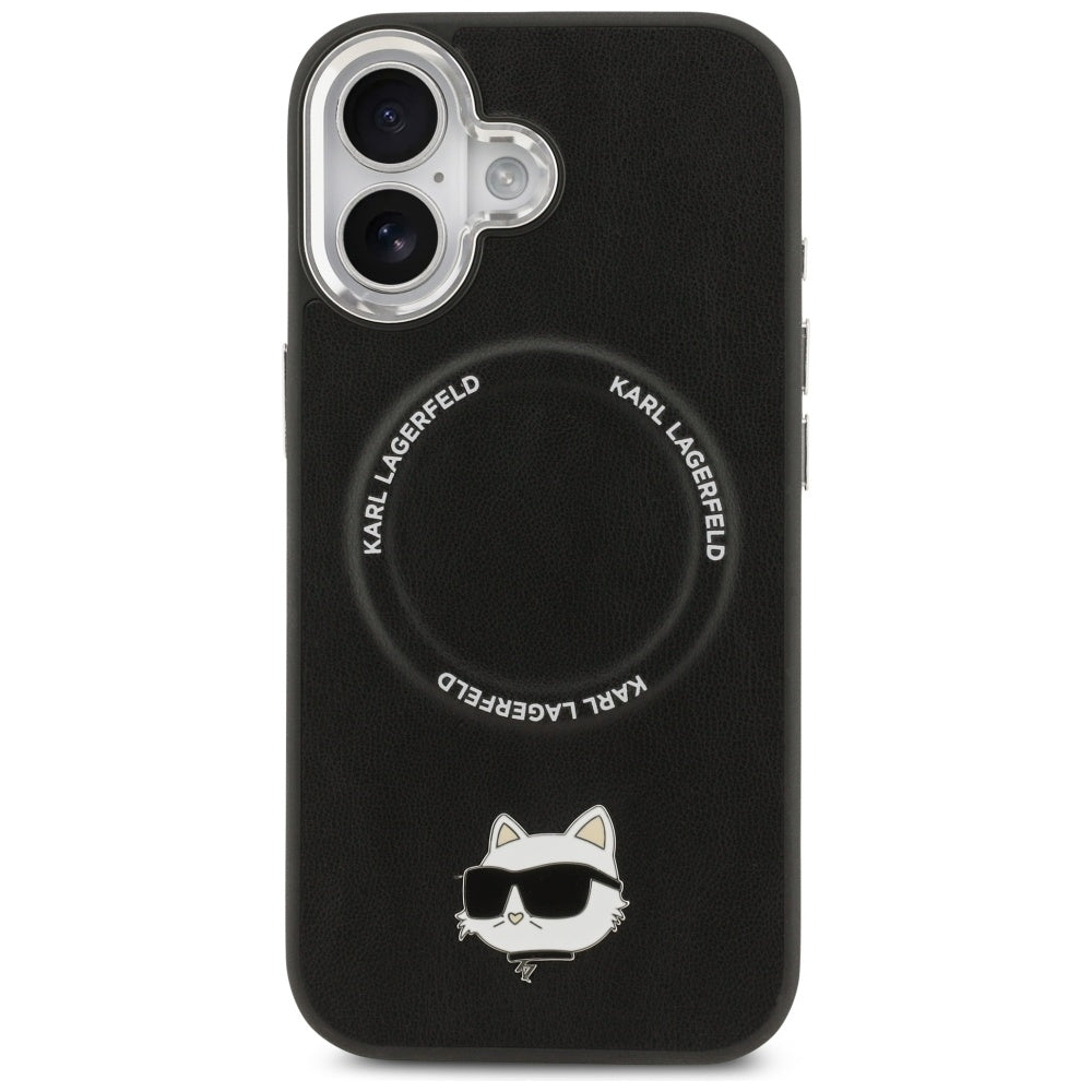Funda MagSafe para Apple iPhone 17, Karl Lagerfeld, Choupette Pin, Negra