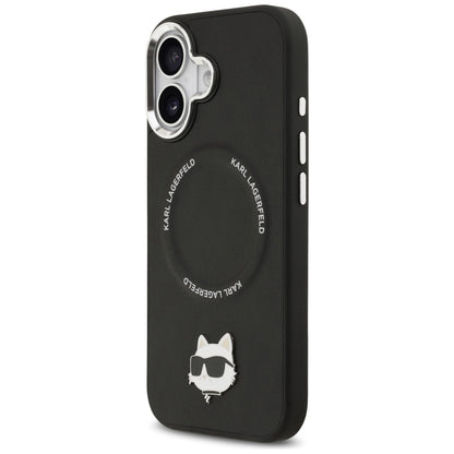 Funda MagSafe para Apple iPhone 17, Karl Lagerfeld, Choupette Pin, Negra