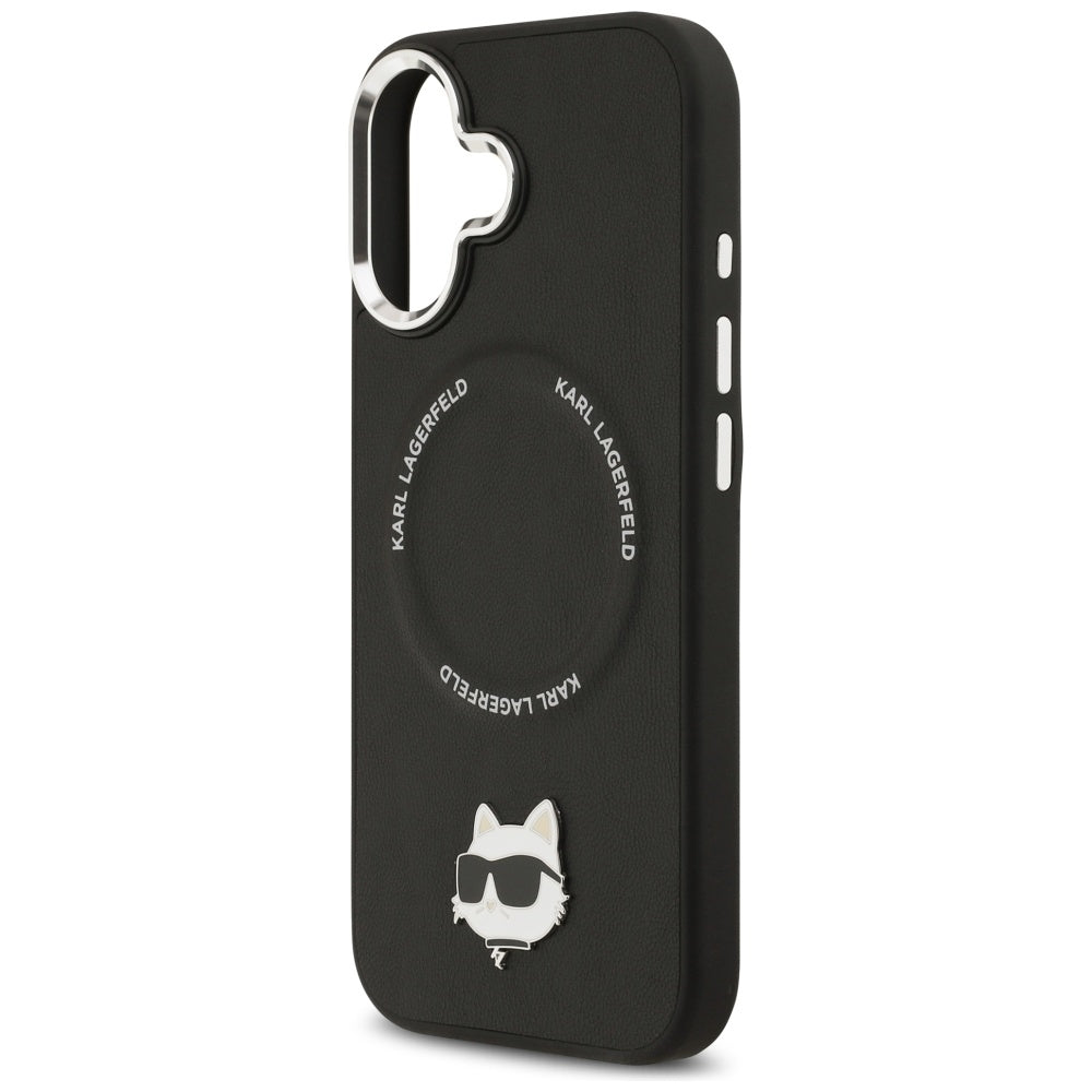 Funda MagSafe para Apple iPhone 17, Karl Lagerfeld, Choupette Pin, Negra