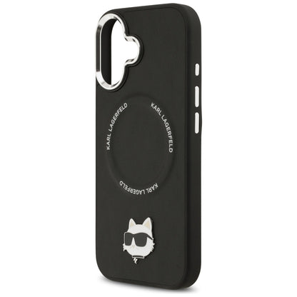 Funda MagSafe para Apple iPhone 17, Karl Lagerfeld, Choupette Pin, Negra