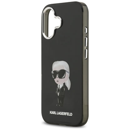 Funda MagSafe para Apple iPhone 17, Karl Lagerfeld, IML Aquarelle Karl Ikonik, Negra