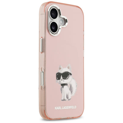 Funda MagSafe para Apple iPhone 17, Karl Lagerfeld, IML Aquarelle Logo Choupette, Rosa